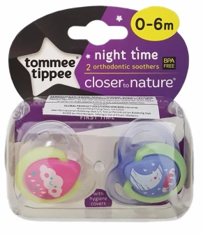 Tommee Tippee Closer to Nature Night-time Baby Bottle & Breast-Like  Pacifier Set