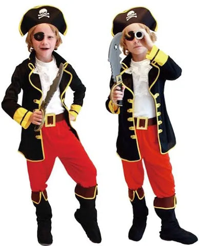 Halloween Costume Children cosplay Performance Costume Pirates of the Caribbean Captain Jack Performance.