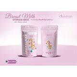 ￼AUTUMNZ 12oz 360mL - Double ZipLock Breastmilk Storage Bag (28 bags) with THERMAL SENSOR (GIRAFFE Design)