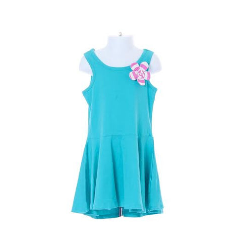 Girl's Maggie Zoe Plain Dress with Flower