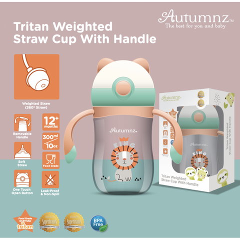 Autumnz Tritan Weighted Straw Cup with Handle *300ml*