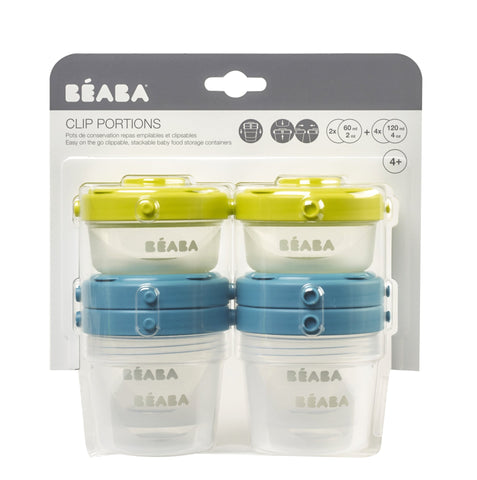 Béaba Set of 6 120 ml and 60 ml Clip Portions