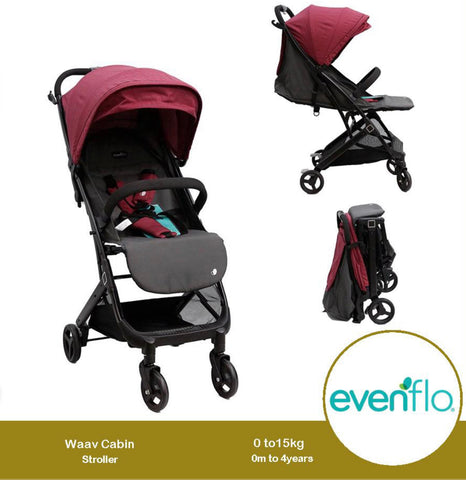 Evenflo WAAV LT Compact Buggy Stroller - Burgundy